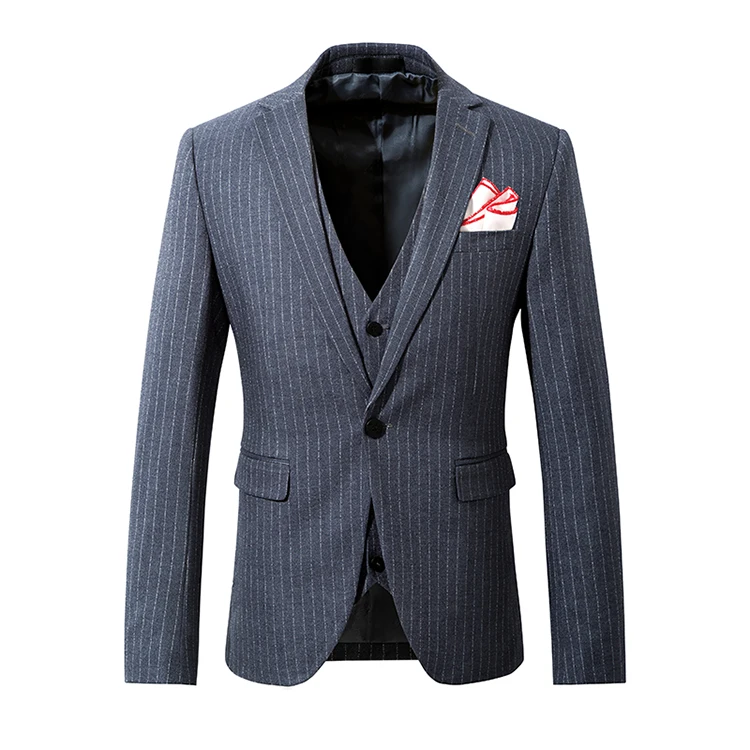 men suit Gray single breasted