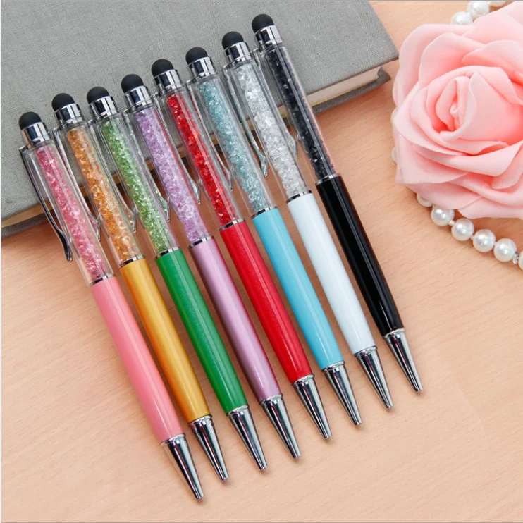 

LolliZ 1 Pcs Creative Crystal Pen Diamond Ballpoint Pens Stationery Ballpen Stylus Pen Touch Pen 0.7 mm Black Refill