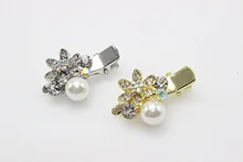 2pcs Hairpins Barrettes Hair Clips Pearl Gold Crown Hair Jewelry Crystal Clips Bridal Elegant tiara Silver Accessories A554