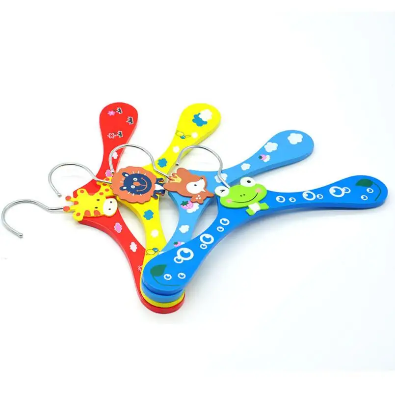 

Home 6 Styles Cute Cartoon Animals Wooden Clothes Hangers For Kids Baby Children LX4570