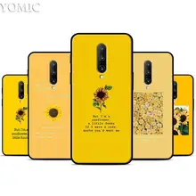 Yellow Sunflower Silicone Case for Oneplus 7 7Pro 5T 6 6T Black Soft Case for Oneplus 7 7 Pro TPU Phone Cover