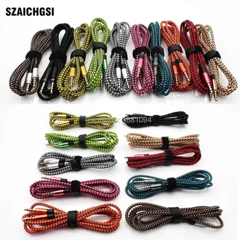 

SZAICHGSI 1.5m Braided Fabric 3.5mm Male To Male Stereo Audio AUX Auxiliary Cable for PC iPod MP3 CAR for Samsung iPhone 1000pcs