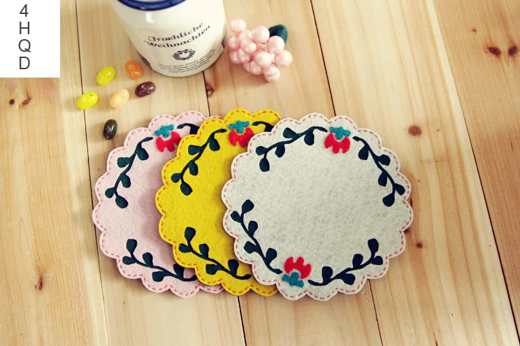 3pcs Creative Diy Table Placemats Dining Coaster Coffee Kitch Cup Mat Nonwoven Fabric Material Handmade Gift Decor Free Shipping Mugs Aliexpress