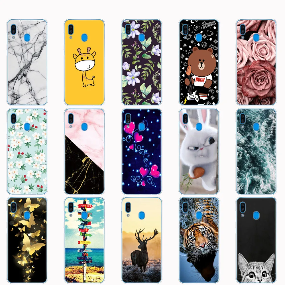 حقيبة لهاتف سامسونج غالاكسي A30 جراب هاتف سامسونج A30 غطاء سامسونج غالاكسي A30 A 30 SM-A305F A305F A305 حالة سيليكون لينة TPU