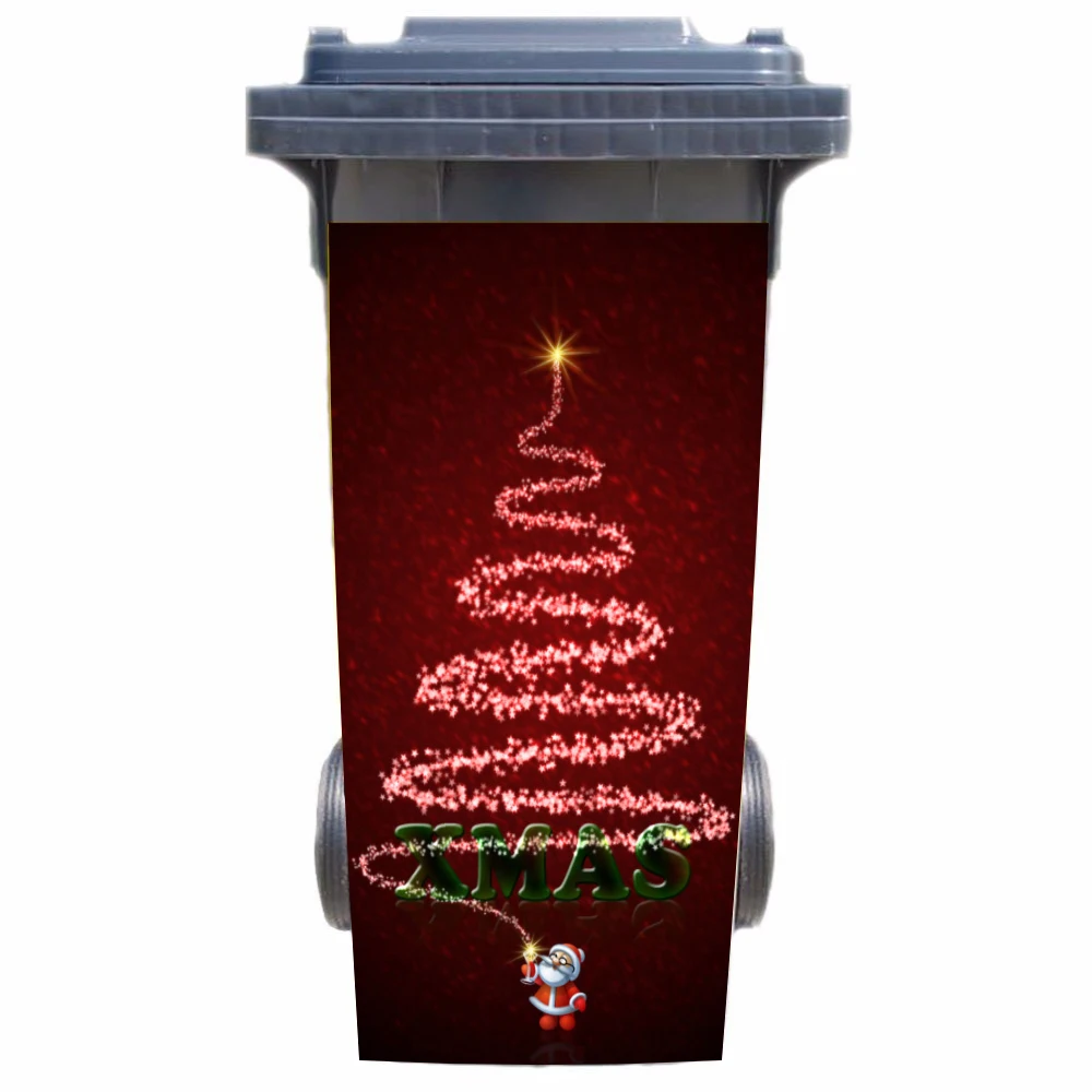 DIY Bright Christmas tree with santa removalbe Waterproof Sticker