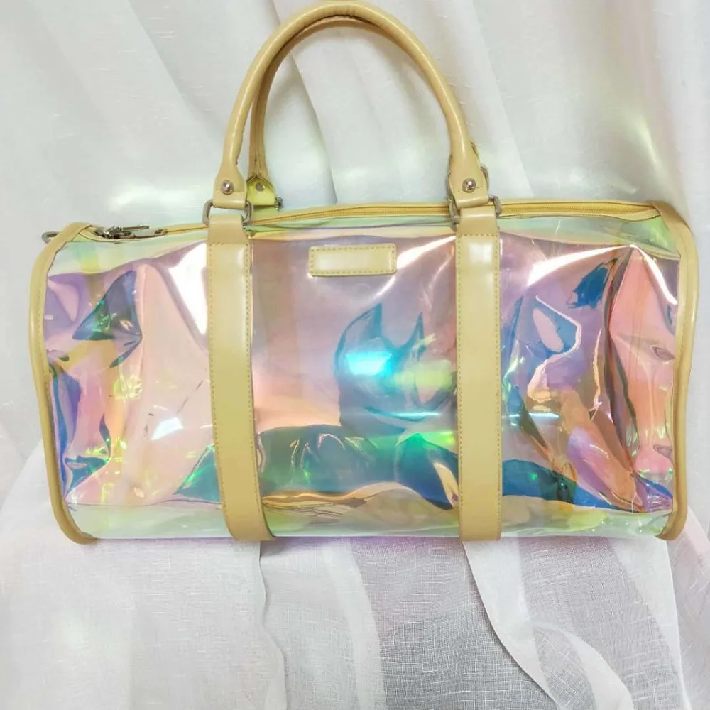 Лазерные повседневные сумки-тоут, женская сумка на плечо, прозрачная сумка из ПВХ, розовая Высококачественная сумка для путешествий, роскошные Брендовые женские сумки