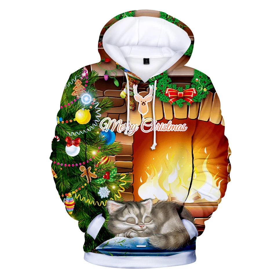  New Hoodies Casual 3D Christmas Sweatshirt Autumn Long Sleeve Harajuku Women Clothes 2018 Tops Kpop