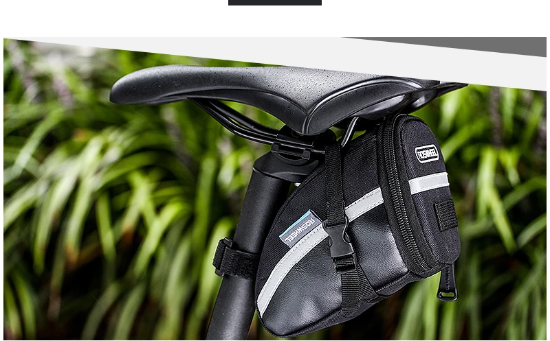 Excellent ROSWHEEL 1.2L Portable Waterproof Bike Saddle Bag Cycling Seat Pouch Bicycle Tail bags Rear Pannier Cycling equipment 15