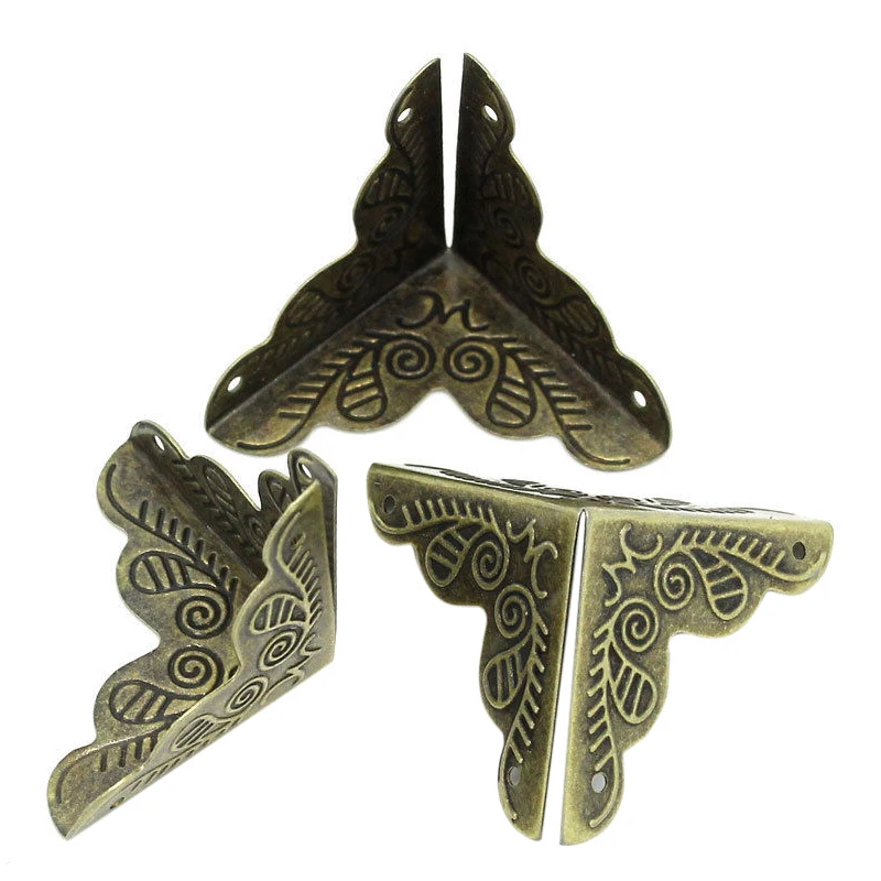 

30Pcs Case Box Corners For Furniture Decor Triangle Rattan Carved 3.6x1.9cm