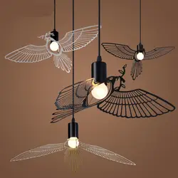Nordic современный минималистский столовая подвесные светильники Американский творческая личность Дети Исследование летящая птица кулон ZA