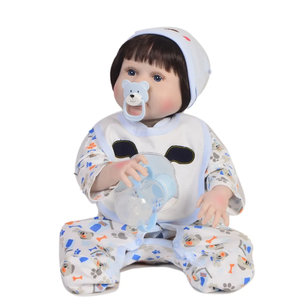 

23inch Full Silicone 57cm doll Boneca Fashion Dolls baby reborn toddler bathe toy baby toys real play house babies hotsale
