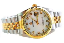 Nuevo Para Hombre de Primeras Marcas de Lujo Hk Corona de Buceo 30 M Reloj de Cuarzo hombres de Negocios Calendario Reloj Hombre relojes Reloj de Oro de Acero Inoxidable completa