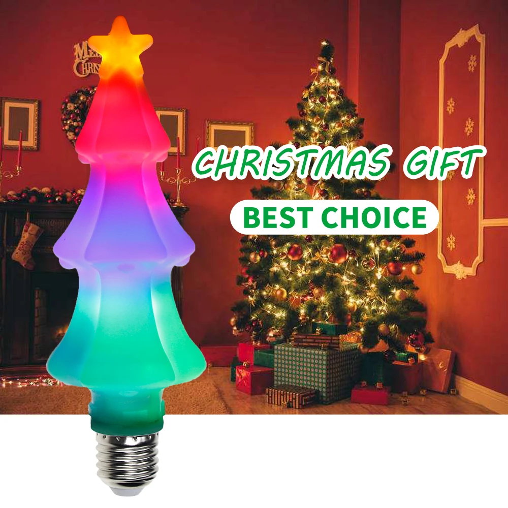 E26 светодио дный света украшения Christmas AC 85-265 В E27 огни рождественской елки 3D лампы 3 Вт Новый год Творческий пламя лампы luces de navidad