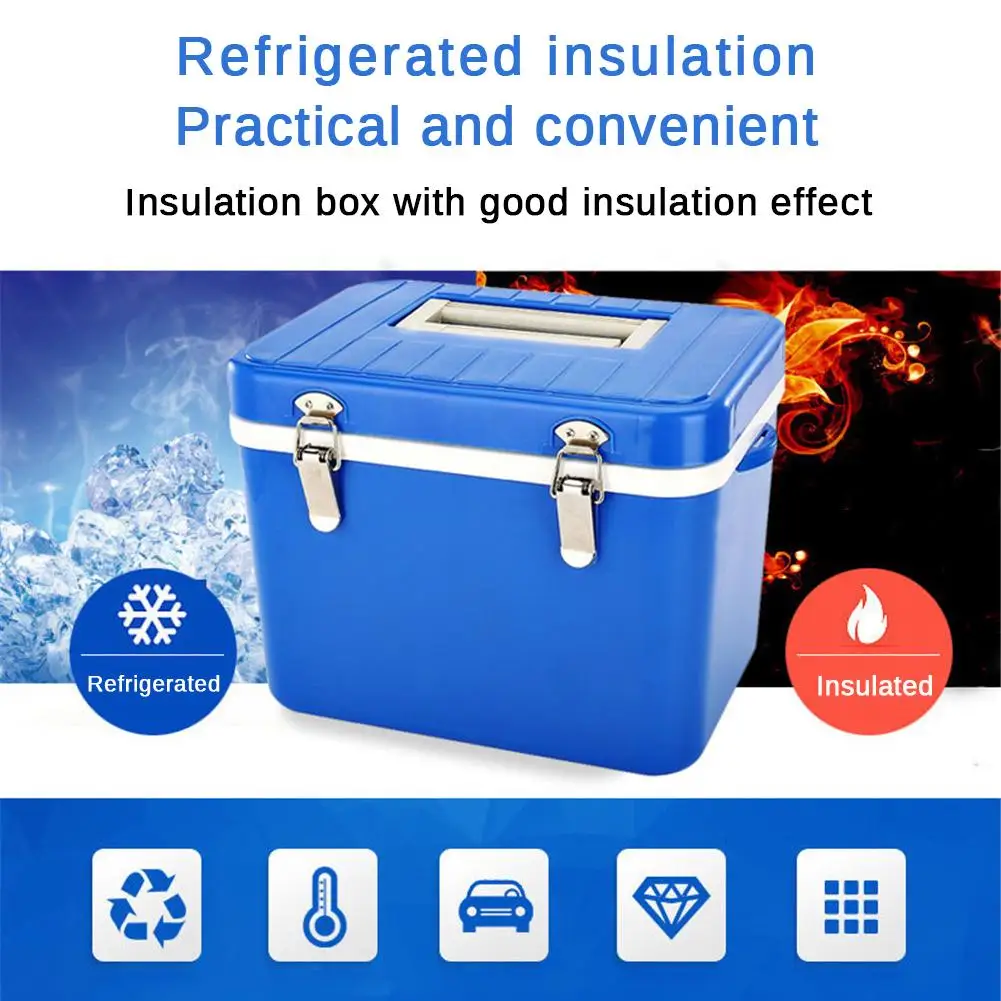 New 1pc 8L Car Insulation Box Blue Outdoor Cooler Home Refrigerated Incubator Ice Bucket Cold Box High-density EPS Material