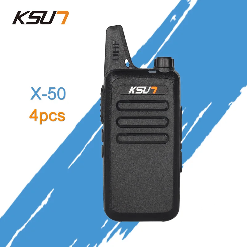 (4 шт.) KSUN X-63TFSI Ham двухстороннее радио Walkie Talkie двухдиапазонный трансивер BUXUN X-63 (черный)