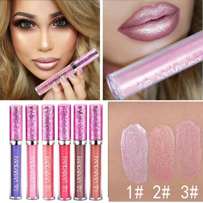 

ORIGINAL Diamond Shine Metallic Lipstick Charming Long Lasting Tattoo Liquid Lipstick Glitter Powder Lip Gloss 6PCS/SET