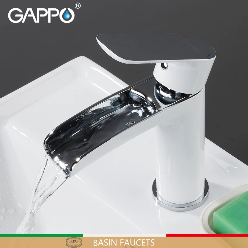 GAPPO Basin Faucet white chrome waterfall tap washbasin bath faucets brass basin mixer bathroom sink faucet water tap mixer