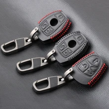 Étui à clés de voiture en cuir, pour Mercedes Benz AMG X156 C117 W203 W210 W211 W124 W202 W204 W205 W212 A B C E S classe GLA GLC GLE GLK CLA