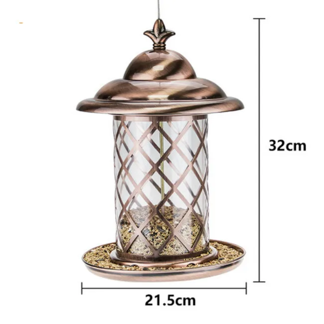 Наружная садовая кормушка для птиц Садоводство Кормление птиц кормушка голубь попугай просмотр поставки ZP12191527 - Цвет: Red bronze