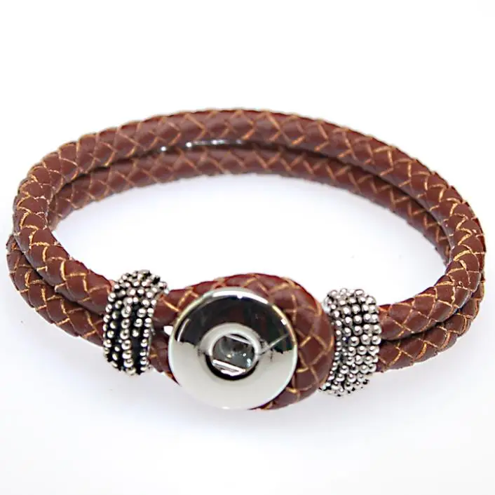 Diy Interchangeable Geniune Braided Leather Wrap Charm Bracelet Fits Diy Interchangeable Geniune Braided Leather Wrap Charm Bracelet Fits 18mm Snap Sutton Charms For Making In Bracelets From Jewelry