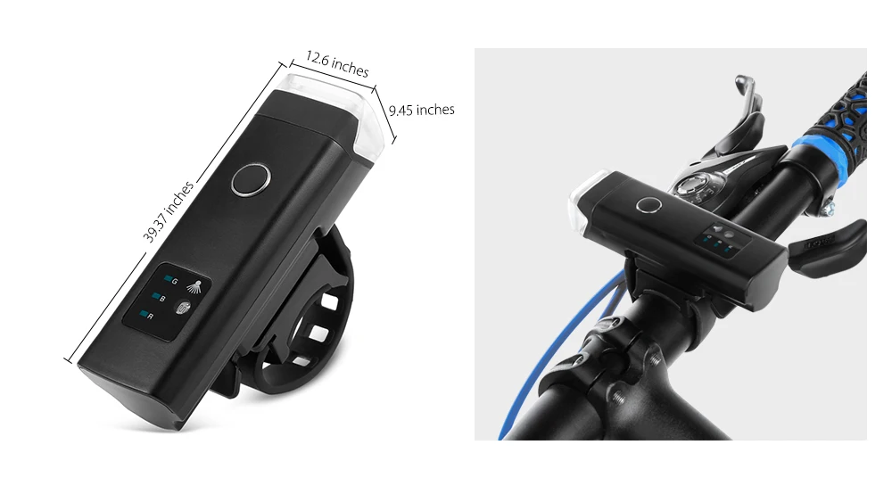 USB Rechargeable Waterproof Bike Cycling Light Bicycle Smart Induction Front Flashlight