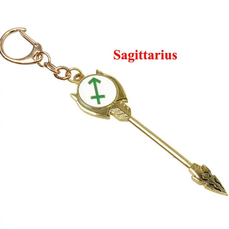 Сказочный хвост Зодиак звезда Небесный Дух брелки волшебник Lucy Heartfillia вызывает 12 брелок для ключей «Созвездие» косплей подарок - Цвет: SAGITTARIUS