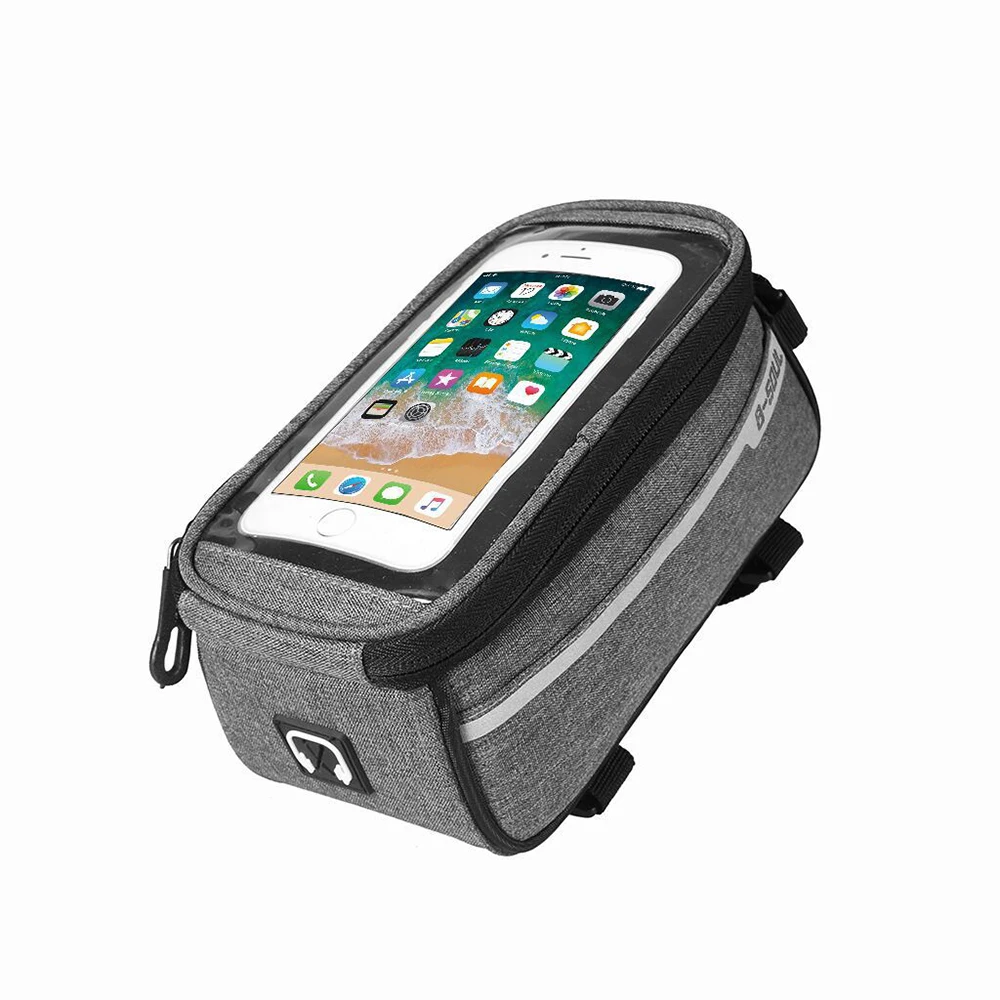 Excellent Vertvie Bicycle Front Frame Tube Bag Waterproof Front Bags Cell Mobile Phone Case 6inch Phone Holder Bike Cycling Accessories 12