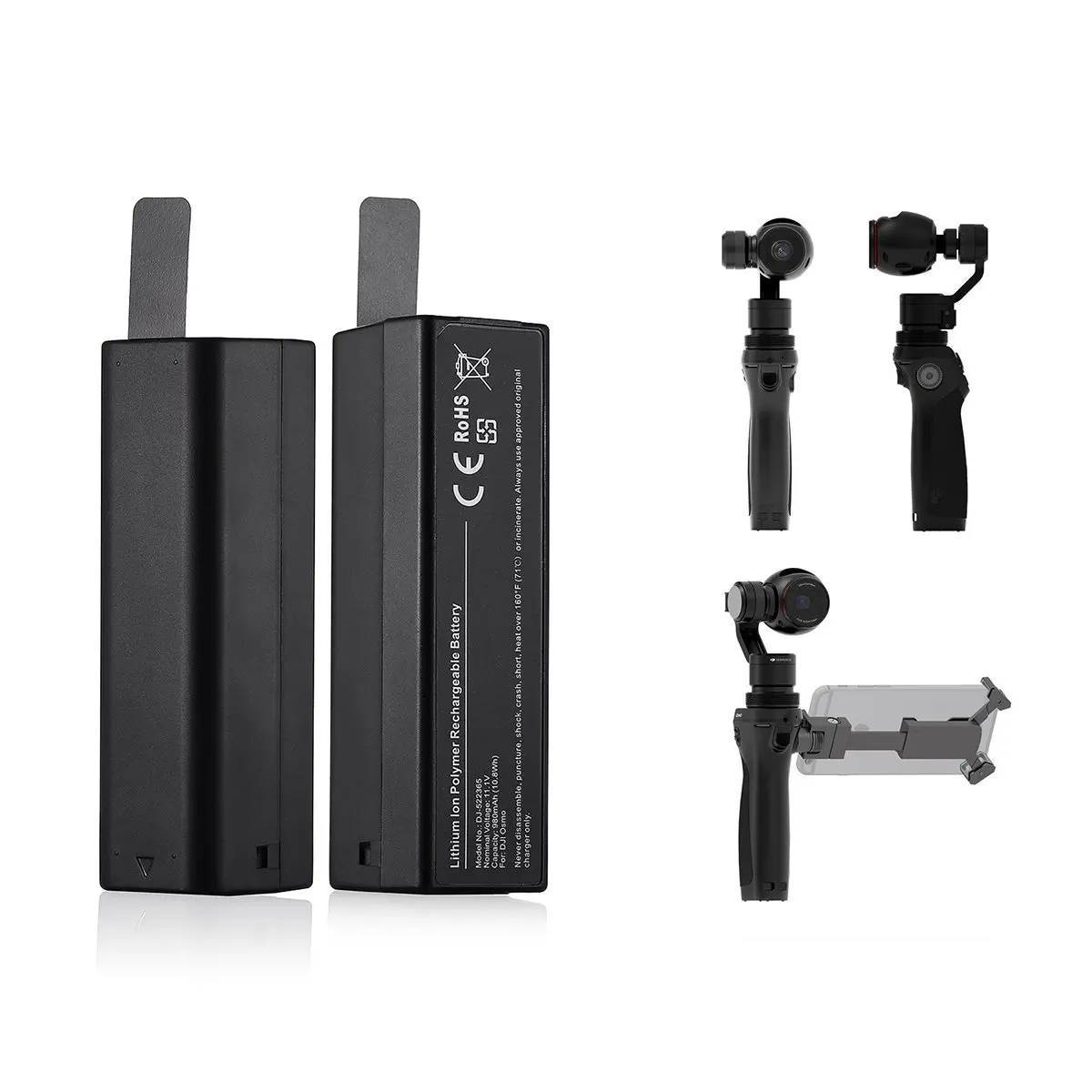 

980mAh 11.1V Intelligent Li-Po Battery For DJI OSMO Mobile Gimbal CE RoHS Approved Safety Assured