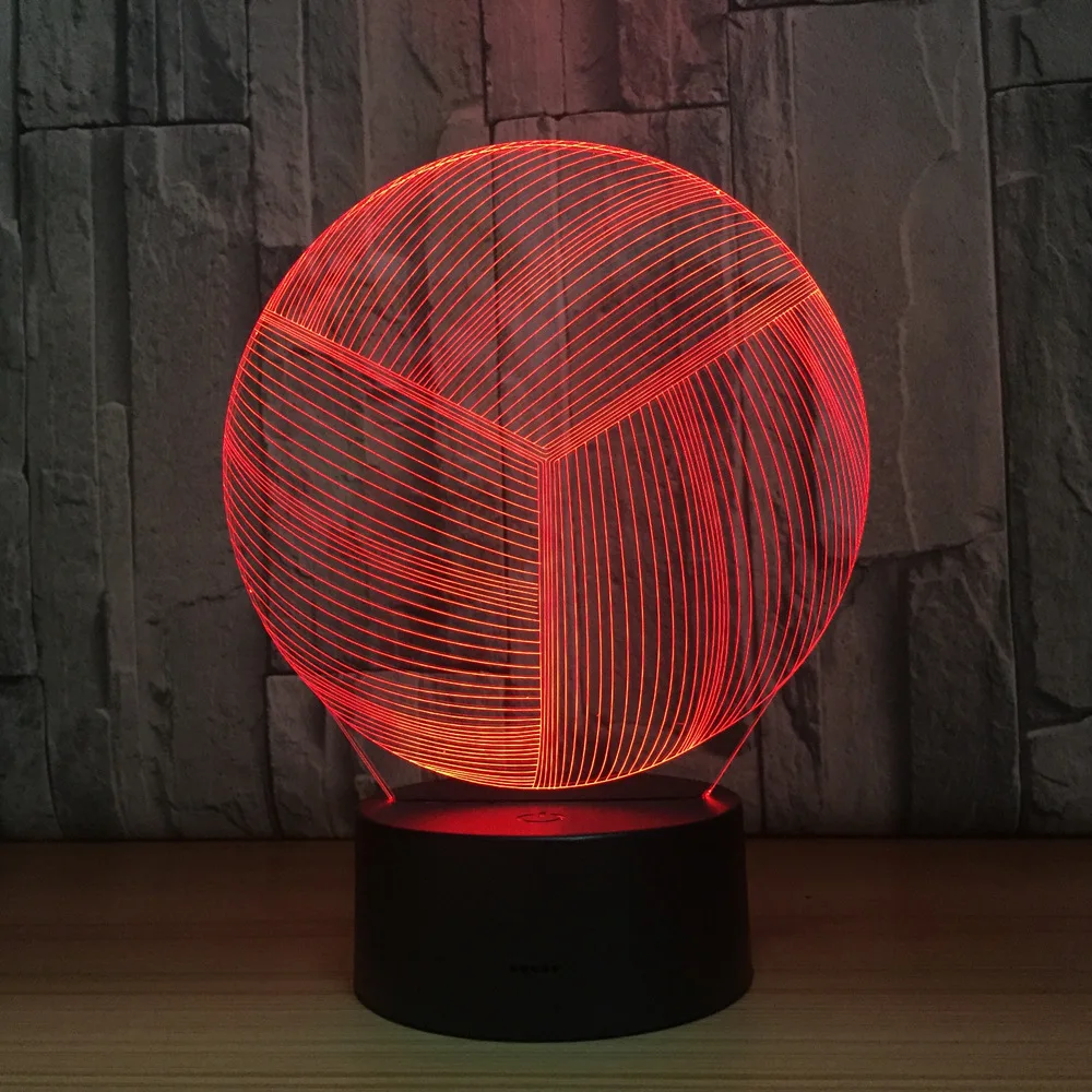 

Volleyball 3D LED Night Light With 7 Colors Light for Home Decoration Lamp Amazing Visualization Optical Illusion Gift For Sport