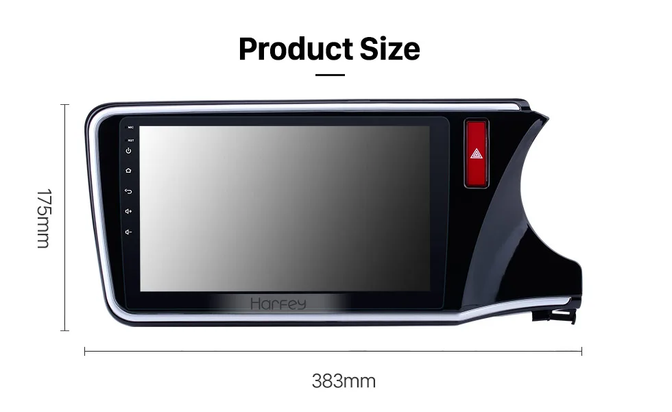 Best Harfey  10.1" Android 8.1 Car Head Unit Radio Player GPS Navigation For HONDA CITY RHD 2014 2015 2016 2017 with Bluetooth wifi 21