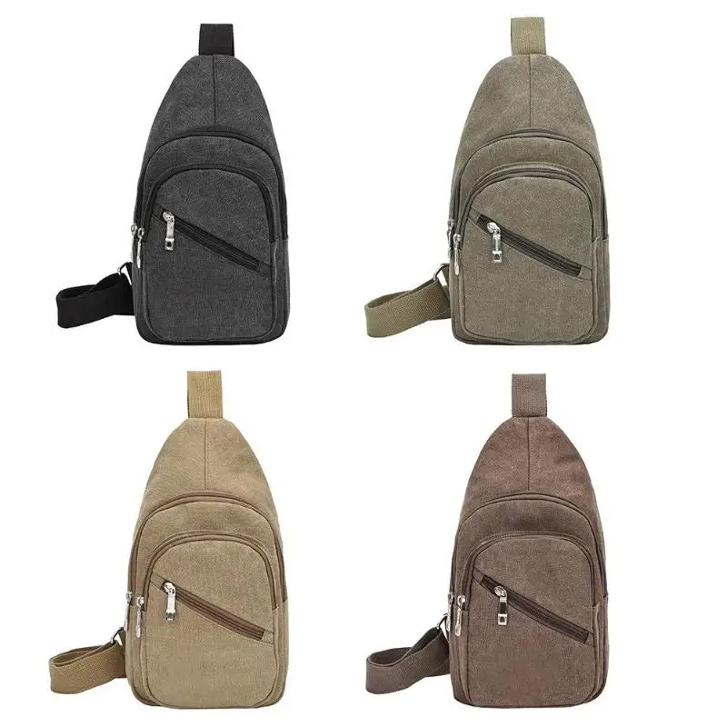 

Men Chest Bag Winter Canvas Casual Shoulder Bag Fashion Messenger Crossbody Bags Travel Pack Single Shoulder Bags Male Chestpack
