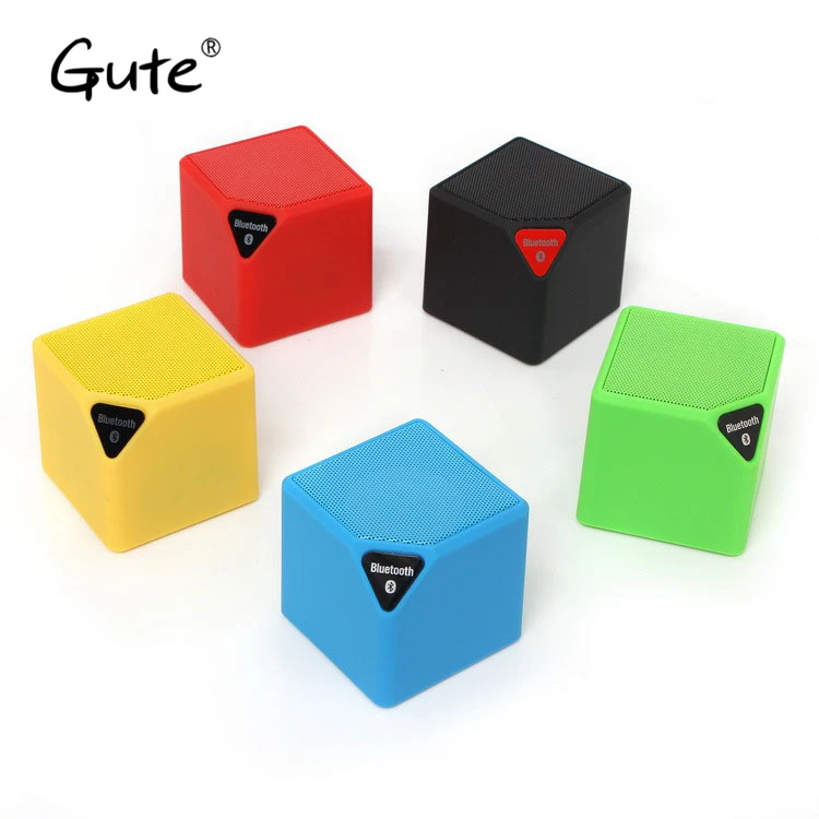 

Gute 2019 Promotion mini square Bluetooth wireless speakers woofer Radio FM USB Mic enceinte bluetooth portable puissant qc tod
