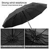 Strong Wind Resistant Folding Automatic Umbrella Men Women Rain 12Ribs Large Umbrellas Business Portable Long Handle Parasol ► Photo 3/6