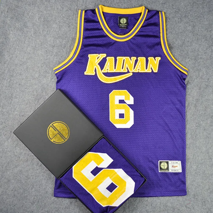 

SLAM DUNK Cosplay Kainan School SG No. 6 SOICHIRO JIN Basketball Jersey Tops Shirt Sports Wear Uniform White Purple Black M-XXL