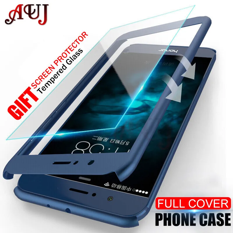 

360 Full Cover Phone Case For Huawei P9 Lite P8 Lite 2017 2016 Protective Cover For Huawei P20 Pro P10 Lite Plus Case With Glass