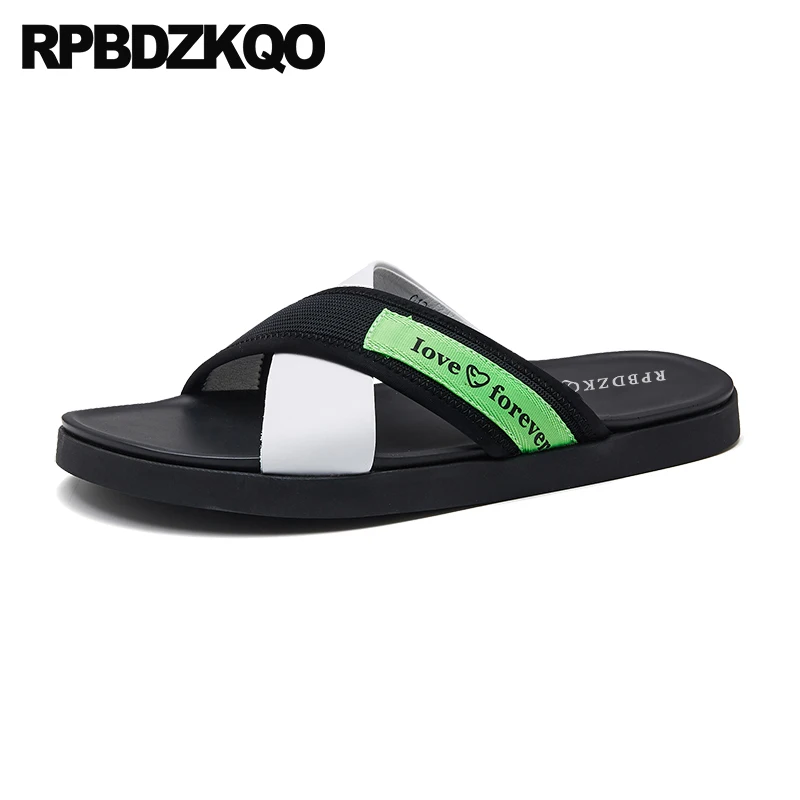 

Elastic Nice Sandals Slippers Designer Shoes Men High Quality Beach Luxury Strap Genuine Leather Slides Summer Open Toe Slip On