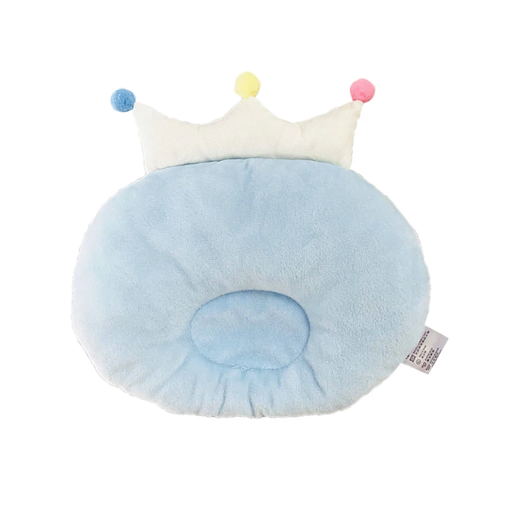 Детская подушка для придания формы, предотвращающая появление плоской головы, для младенцев, с короной, в горошек, постельные принадлежности, подушки для новорожденных мальчиков и девочек, декоративные аксессуары для комнаты, 0-24 м - Цвет: blue