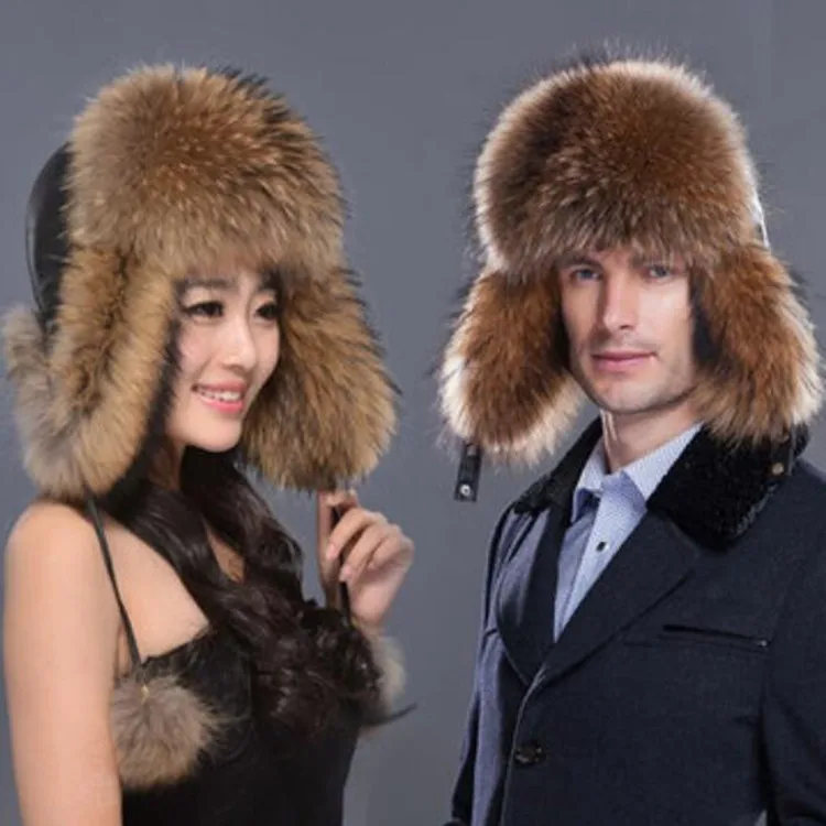100% Natural Silver Fox Fur Hat For Couple Men Women Real Raccoon Fur Winter Warm Thick Cap Fur Earflap Snow Leifeng Hats 100% Natural Silver Fox Fur Hat For Couple Men Women Real Raccoon Fur Winter Warm Thick Cap Fur Earflap Snow Leifeng Hats