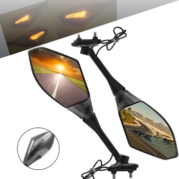 

Motorcycle LED Turn Signals Rearview Mirrors For Honda Suzuki Kawasaki Yamaha Ducati BMW buell Benelli BWM Street Scooter Bikes