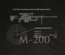 Maglietta militare nera superiore di vendita calda dei nuovi uomini Cheytac intervento M-200 cecchino dell'esercito americano