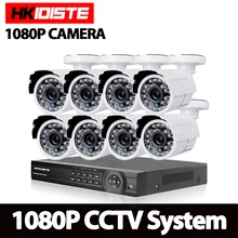 8CH 1080P HDMI P2P DVR AHD IP NVR Surveillance System Video Output 8PCS 3000TVL 2.0MP AHD Camera Home Security CCTV Kits NO HDD