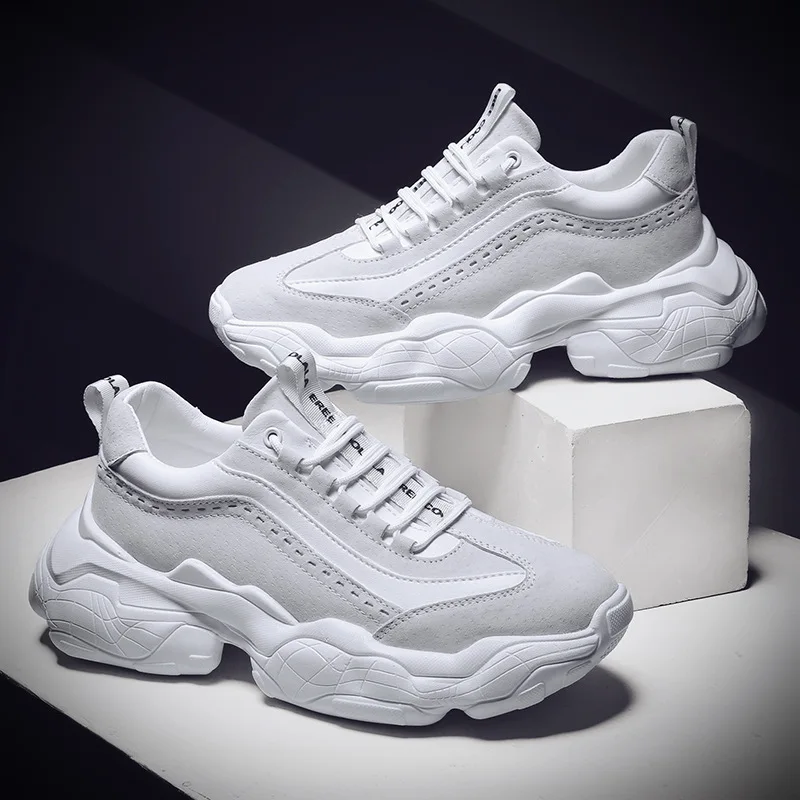 

Fashion Chunky Sneaker Kanye Ins West Pig Leather Men Casual white Shoe Zapatillas De Hombre Casual Tenis Masculino Dropshipping