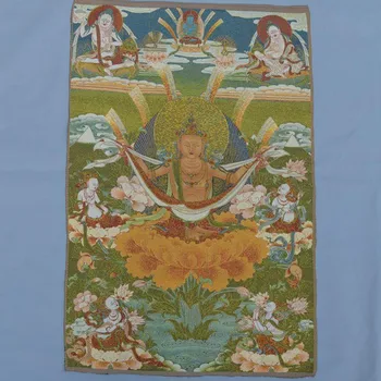 

christmas Old Tibet Silk Embroidery Art Buddhism Tangka Padmasambhava Buddha Statue Thangka ( Variety of options ) halloween