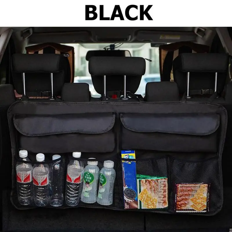

Car Trunk Organizer Adjustable Backseat Holder Storage Bag Net High Capacity Bag Black Dark Blue Light Blue Gray Optionals