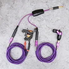 1 шт. 2019new разделен на две крюковые линии, соединяет две татуировки машины в то же время интерфейс Кабельный Шнур с зажимом рычажный переключатель Lin