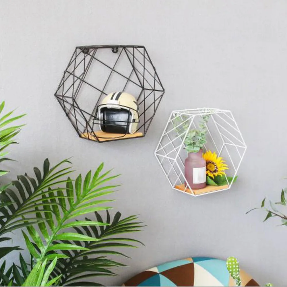 

2018 NEW Modern Design Wall Decoration Storage Shelf Vintage Metal Iron Sundries Storage Rack Decorative Wall Shelves Organizer