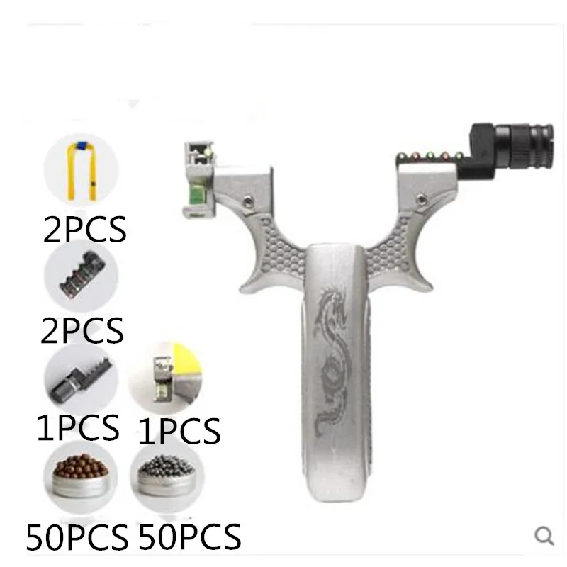 Shenlong 3 прицела привязанная сплав Рогатка Мощная Рогатка с резинкой на открытом воздухе точность охотничий лук быстрый пресс стрельба катапульта - Цвет: silver