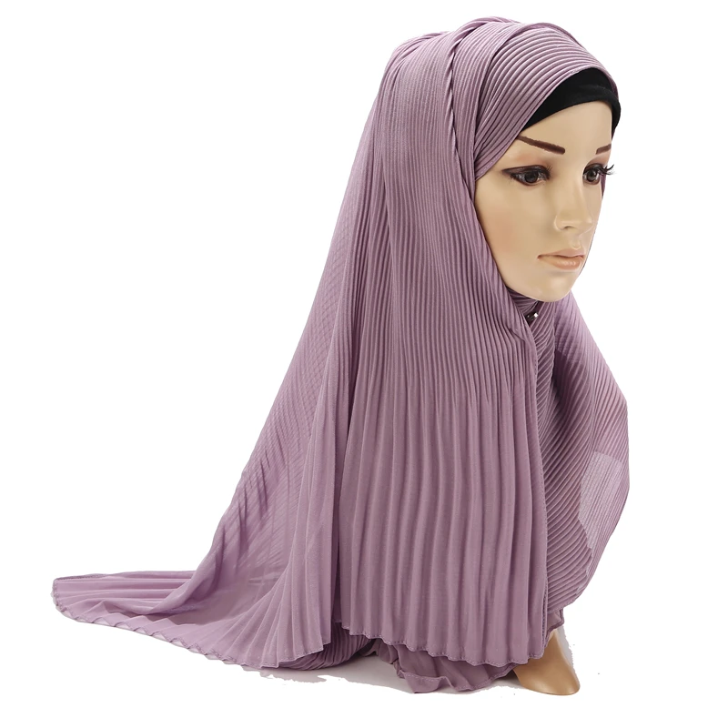 10 шт./лот, плиссированный шифоновый хиджаб с пузырьками от морщин, шарф, шали, муслимтюрбан, женские шали, длинные шарфы, 24 цвета