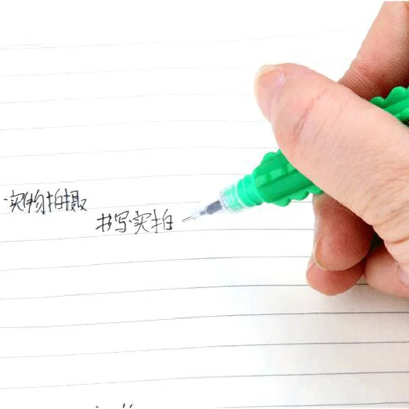 4 шт./партия 0,5 мм черные ручки для подписи Милая гелевая ручка с кактусами Kawaii корейские канцелярские принадлежности креативный детский подарок, школьные принадлежности случайный