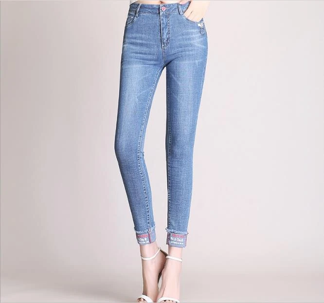 cropped denim jeans ladies